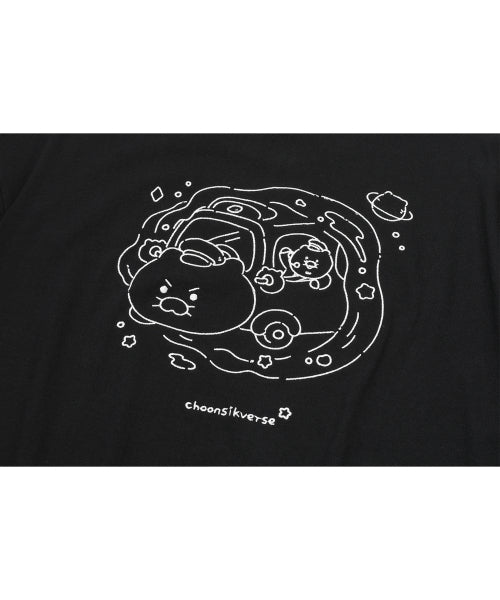 UNI CHOONSIK EMBROIDERY SHORT SLEEVE TEE - 2 COLORS BLACK
