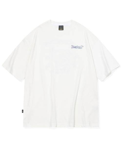 CHOONSIK EMBROIDERY SHORT SLEEVE TEE - 5 COLORS CREAM