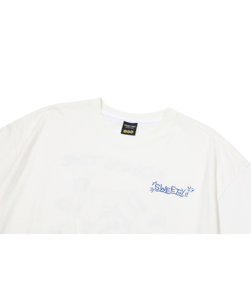 CHOONSIK EMBROIDERY SHORT SLEEVE TEE - 5 COLORS CREAM
