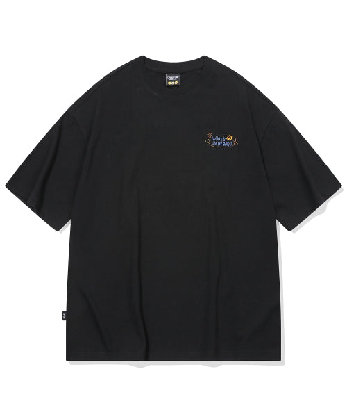 CHOONSIK EMBROIDERY SHORT SLEEVE TEE - 5 COLORS BLACK