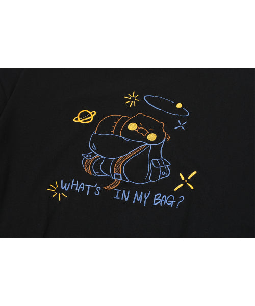 CHOONSIK EMBROIDERY SHORT SLEEVE TEE - 5 COLORS BLACK