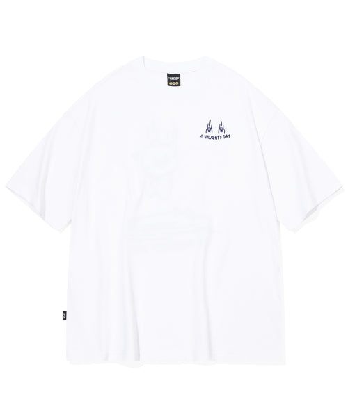 TEE DAY EMBROIDERY SHORT SLEEVE TEE - 2 COLORS WHITE