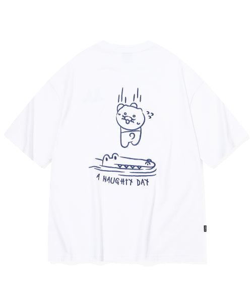 TEE DAY EMBROIDERY SHORT SLEEVE TEE - 2 COLORS WHITE