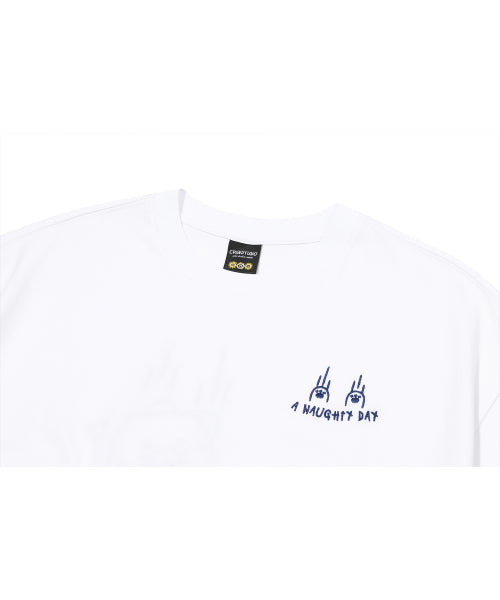 TEE DAY EMBROIDERY SHORT SLEEVE TEE - 2 COLORS WHITE