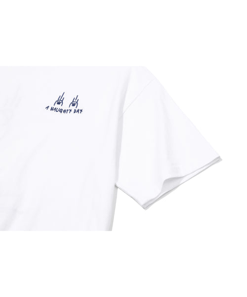 TEE DAY EMBROIDERY SHORT SLEEVE TEE - 2 COLORS WHITE