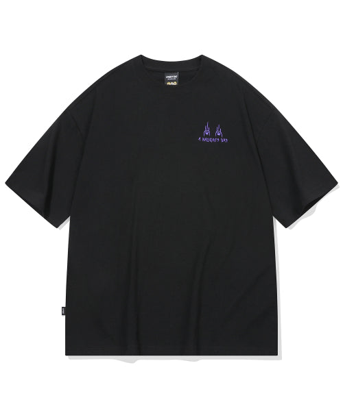 TEE DAY EMBROIDERY SHORT SLEEVE TEE - 2 COLORS BLACK