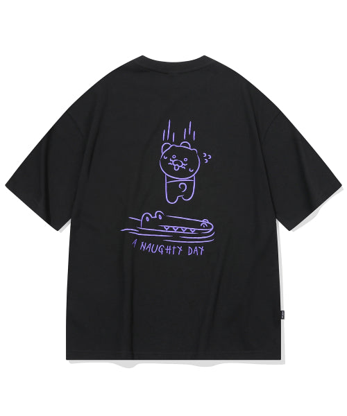 TEE DAY EMBROIDERY SHORT SLEEVE TEE - 2 COLORS BLACK