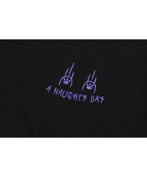 TEE DAY EMBROIDERY SHORT SLEEVE TEE - 2 COLORS BLACK