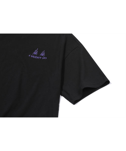 TEE DAY EMBROIDERY SHORT SLEEVE TEE - 2 COLORS BLACK