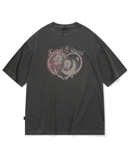 TEE CHOONSIK PIGMENT SHORT SLEEVE TEE - 2 COLORS SMOKE BLACK