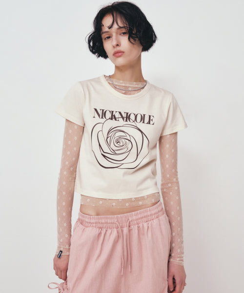 ROSE SIGNATURE CROP TOP #徐睿知同款! - 3 COLORS BEIGE