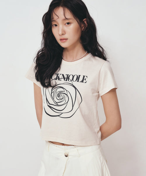 ROSE SIGNATURE CROP TOP #徐睿知同款! - 3 COLORS BEIGE