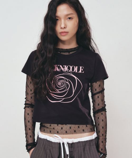 ROSE SIGNATURE CROP TOP #徐睿知同款! - 3 COLORS BEIGE