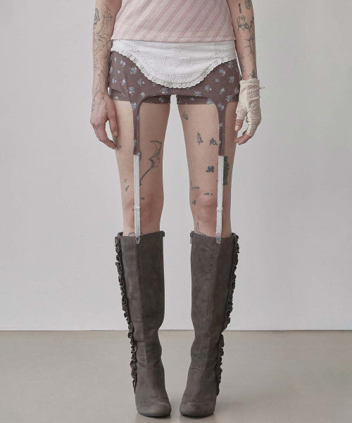 COTTAGE GARTER BELT SKORT - 3 COLORS BROWN