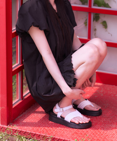 PLATFORM BUCKLE SANDAL WHITE