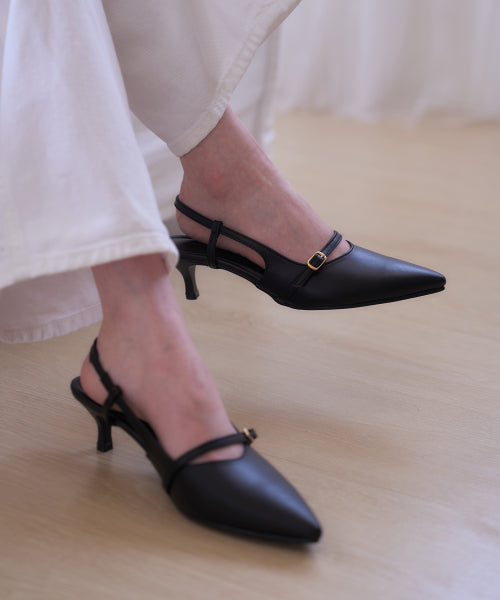 MARY JANE KITTEN HEEL SLINGBACK BLACK