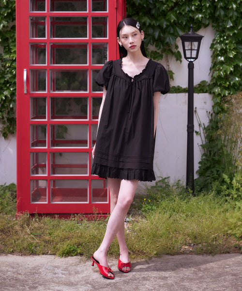 RIBBON MULE KITTEN HEEL RED