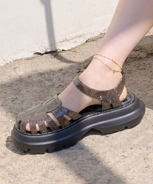 GLAIR PLATFORM FISHERMAN SANDALS - 8 COLORS BLACK