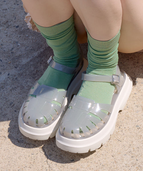 GLAIR PLATFORM FISHERMAN SANDALS - 8 COLORS BLACK