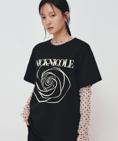BIG ROSE SLEEVE TOP #徐睿知同款! - 5 COLORS WHITE