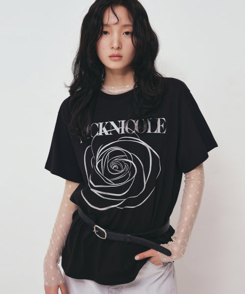 BIG ROSE SLEEVE TOP #徐睿知同款! - 5 COLORS WHITE