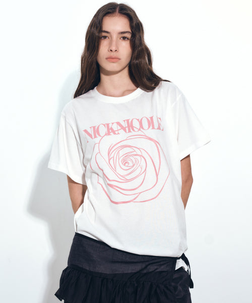 BIG ROSE SLEEVE TOP #徐睿知同款! - 5 COLORS WHITE