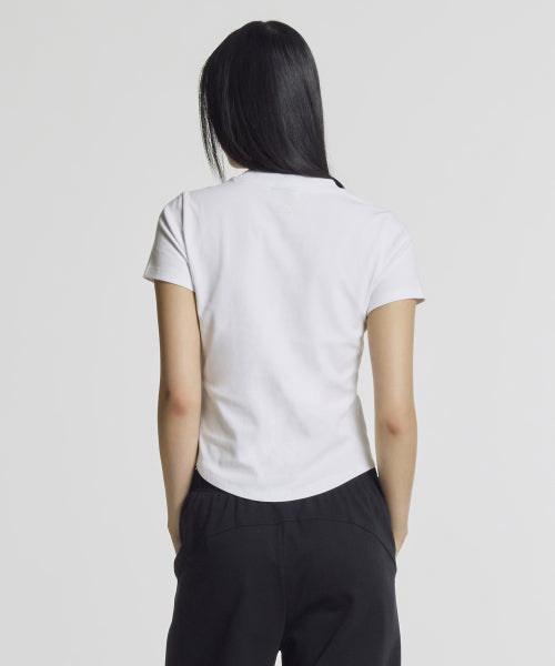 WOMEN ESSENTIAL FITTED TEE - 2 COLORS WHITE