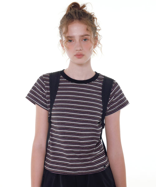 DUSTY STRIPE T-SHIRT BLACK