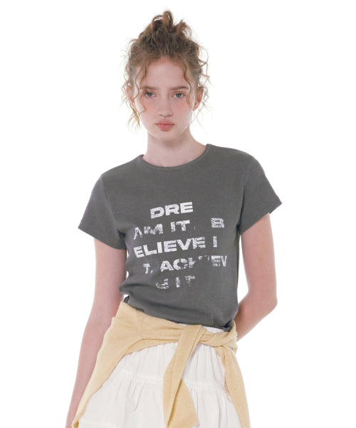 DRE RIBBED T-SHIRT CHARCOAL