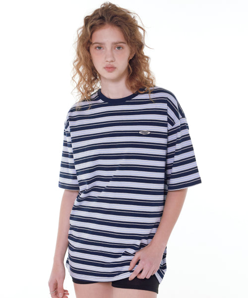 OVERFIT STRIPE T-SHIRT SKY BLUE