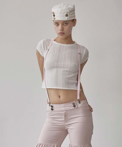EYELET KNIT TEE BABY - 4 COLORS IVORY