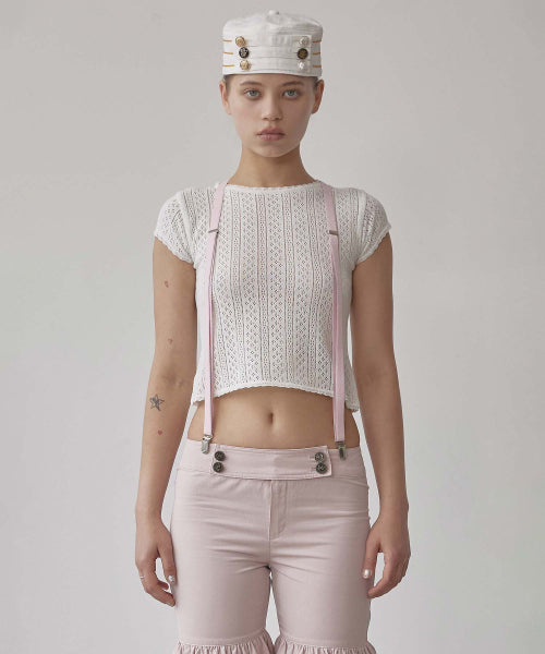 EYELET KNIT TEE BABY - 4 COLORS IVORY