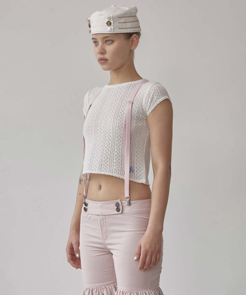 EYELET KNIT TEE BABY - 4 COLORS IVORY
