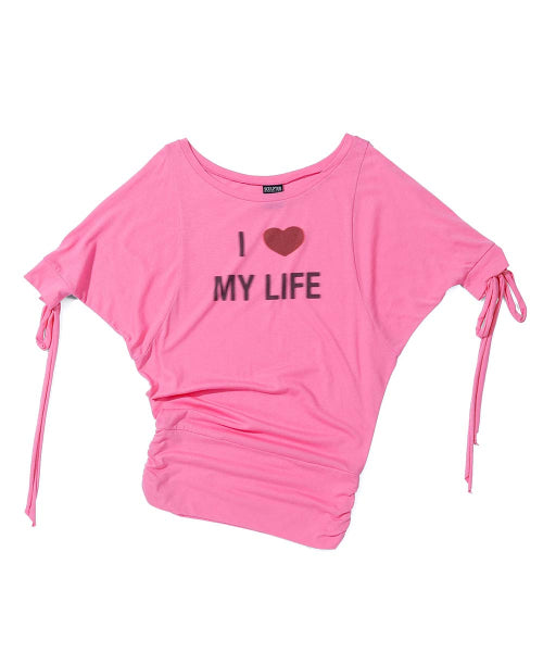 TIE SLEEVE TEE - 3 COLORS CORAL