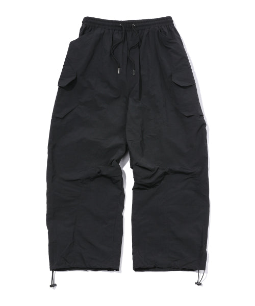 ASSASSIN WIDE NYLON CARGO PANTS - 2 COLORS BLACK