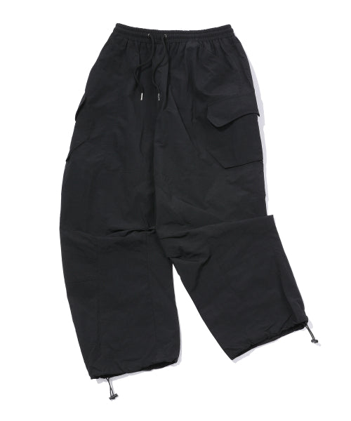 ASSASSIN WIDE NYLON CARGO PANTS - 2 COLORS BLACK