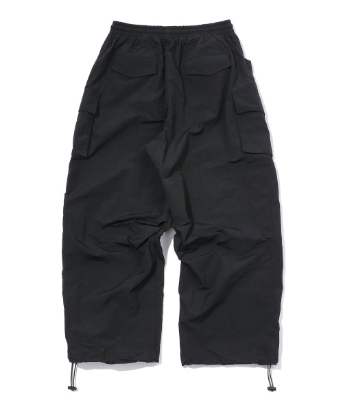 ASSASSIN WIDE NYLON CARGO PANTS - 2 COLORS BLACK