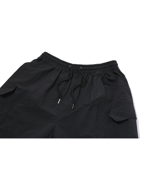 ASSASSIN WIDE NYLON CARGO PANTS - 2 COLORS BLACK