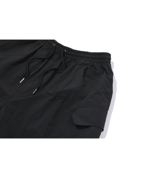 ASSASSIN WIDE NYLON CARGO PANTS - 2 COLORS BLACK
