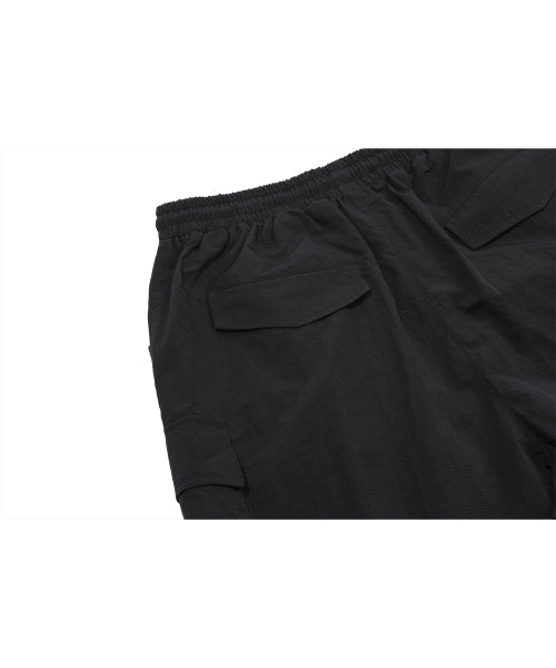 ASSASSIN WIDE NYLON CARGO PANTS - 2 COLORS BLACK