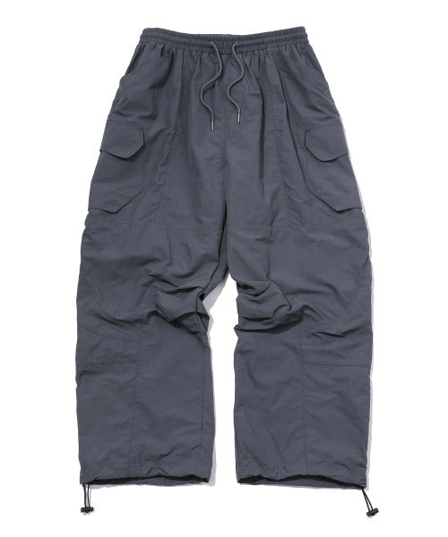 ASSASSIN WIDE NYLON CARGO PANTS - 2 COLORS CHARCOAL