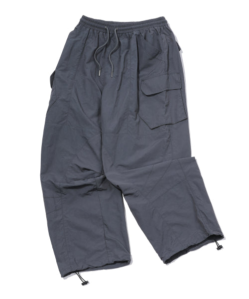 ASSASSIN WIDE NYLON CARGO PANTS - 2 COLORS CHARCOAL