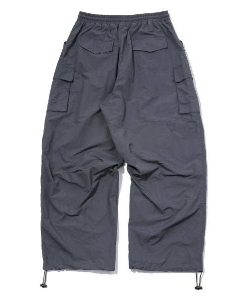 ASSASSIN WIDE NYLON CARGO PANTS - 2 COLORS CHARCOAL