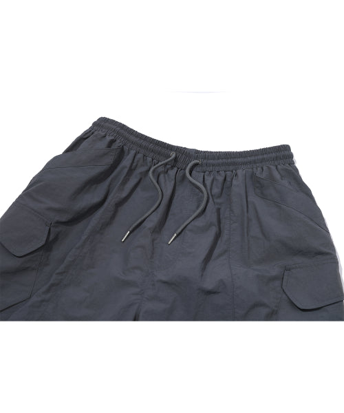 ASSASSIN WIDE NYLON CARGO PANTS - 2 COLORS CHARCOAL