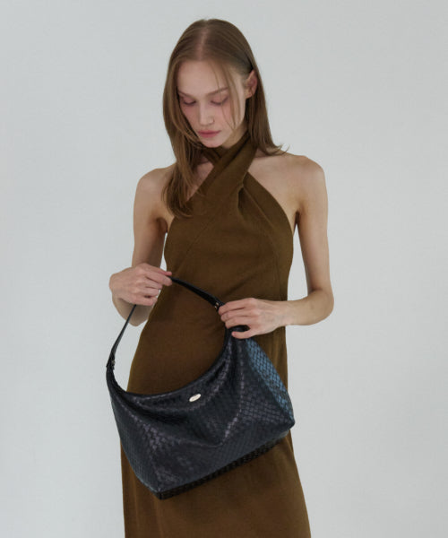 FLOW WEAVING HOBO BAG - 3 COLORS BLACK