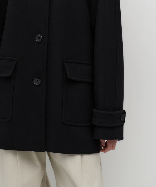 WOMENS CASHMERE BLEND HALF BALMACAAN COAT #韓韶禧同款! - 6 COLORS BLACK