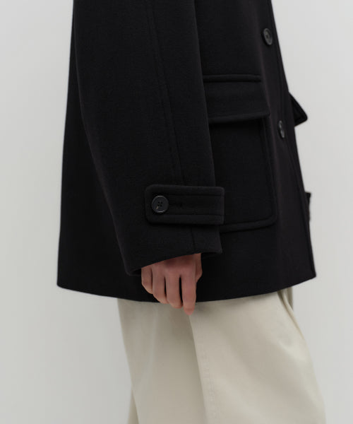 WOMENS CASHMERE BLEND HALF BALMACAAN COAT #韓韶禧同款! - 6 COLORS BLACK