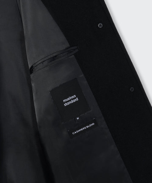 WOMENS CASHMERE BLEND HALF BALMACAAN COAT #韓韶禧同款! - 6 COLORS BLACK
