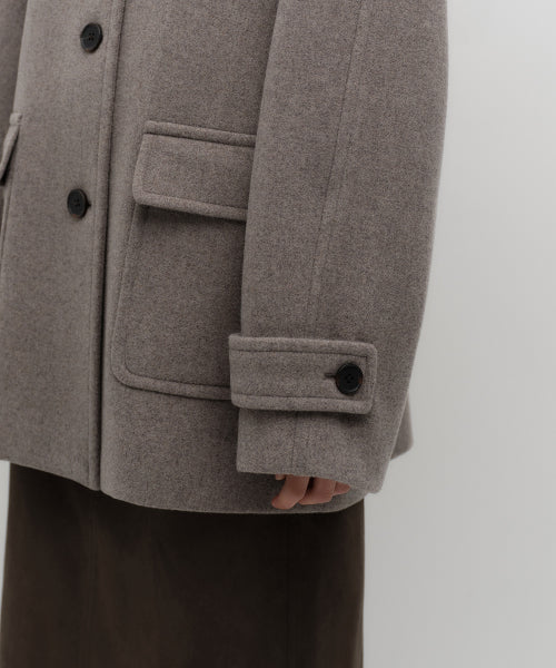 WOMENS CASHMERE BLEND HALF BALMACAAN COAT #韓韶禧同款! - 6 COLORS TAUPE