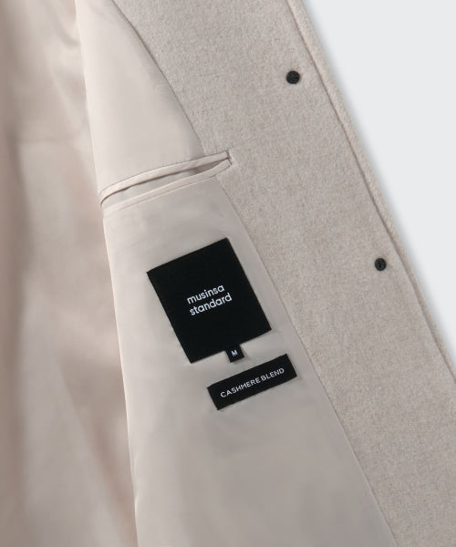 WOMENS CASHMERE BLEND HALF BALMACAAN COAT #韓韶禧同款! - 6 COLORS OATMEAL